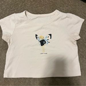 I don’t care y2k 2000s crop top white size s/xs